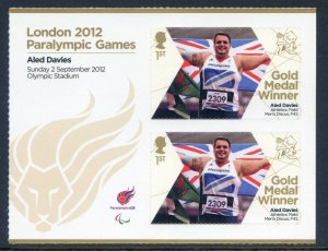 GB London 2012 Paralympics Aled Davies Gold 1st Class MNH SG3382a 