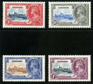Barbados 1935 KGV Silver Jubilee set complete MLH. SG 241-244. Sc 186-189.