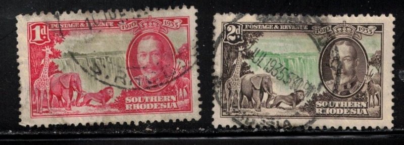 SOUTHERN RHODESIA Scott # 33-4 Used - KGV Silver Jubilee