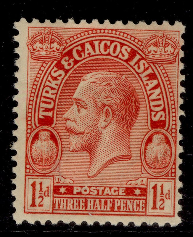 TURKS AND CAICOS ISLANDS GV SG165, 1½d scarlet, M MINT.