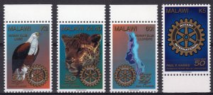 Malawi 1997 Sc#663/666 ROTARY-PAUL HARRIS-EAGLE-LEOPARD Set (4) MNH