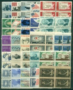 25 DIFFERENT SPECIFIC 5-CENT BLOCKS OF 4, MINT, OG, NH, GREAT PRICE! (5)