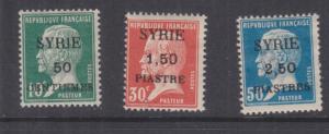 SYRIA, 1924 SYRIE Pasteur set of 3, lhm.