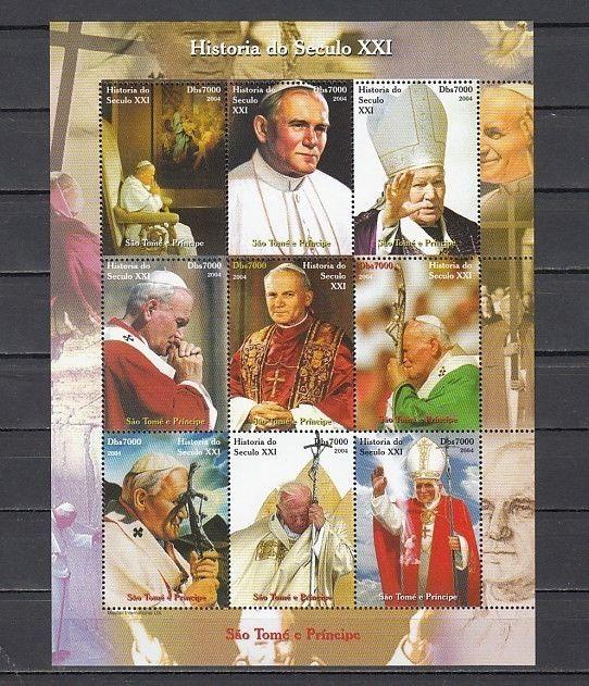 St. Thomas, 2004 issue. Pope John Paul II sheet of 9.