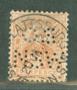 New South Wales #113 Used Single (Perfin)