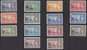 St. Helena #118-27 mint set, King George VI & Badge of Colony, issued 19238-40