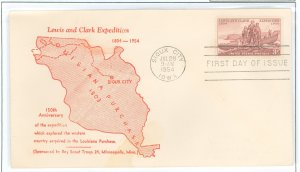 US 1063 Lewis + Clark Expedition Boy Scout Troop 24 cachet-Mellone's specialized cachet catalog variety 1063-5