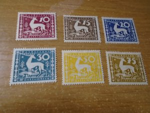 German States  Wurttemberg  #  O53-58  MH