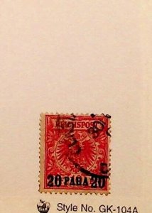 GERMAN OFFICES IN TURKEY Sc 9 USED ISSUE OF 1889 - 20p ON 10pf - lot2