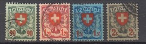 J38712, 1924 & 1933 switzerland used #200a-201a, grilled gum  202-3 cross