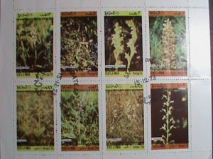 ​STATE OF OMAN STAMP-1973 BEAUTIFUL LOVELY ORCHID FLOWERS CTO-FULL SHEET VF