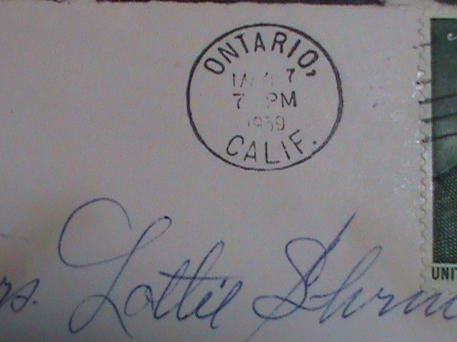 ​UNITED STATES-1958- 64 YEARS OLD COMMERCIAL COVER-LINCOLN STAMPS-USED VF