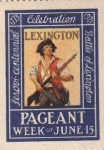 Remembering Lexington Pageant, Battle of Lexington,Kentucky US Poster Stamp.1925