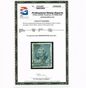 EXCEPTIONAL GENUINE SCOTT #216 VF-XF USED PSE CERT 1888 ABNC NUMERAL '48' CANCEL