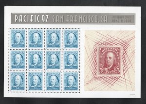 SC# 3139 - (50c) - Pacific 97 - MNH - Pane of 12 - Benjamin Franklin