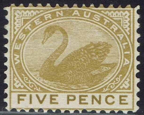 WESTERN AUSTRALIA 1902 SWAN 5D WMK V/CROWN PERF 12½ 