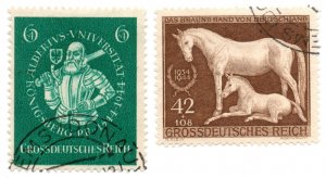 Brown Ribbon of Germany SG 887 and Albert University SG 886 German stamps