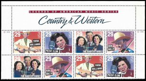 PCBstamps   US #2771/2774 Top Strip $3.32(8x29c)Country Music, MNH, (3)