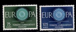 TURKEY Scott 1493-1494 MNH** Europa 1960 set