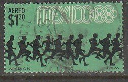 MEXICO C329, $1.20P Runners 3rd Pre-Olympic Set 1967 Used. VF. (678)