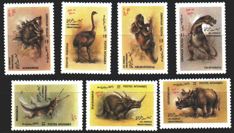 Afghanistan. 1988. 1581-87. Dinosaurs. MVLH.