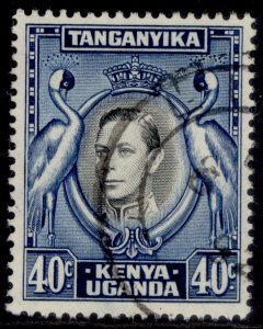 KENYA UGANDA TANGANYIKA GVI SG143, 40c black & blue, FINE USED