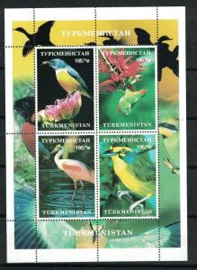 Turkmenistan Birds. Souvenir Sheet Of 4. MNH. OG.  #02 TURKMEN