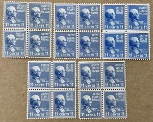 816 James K Polk Prexie Series 11 cent VF MNH 20 stamps FV $2.20 issued 1938