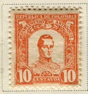 COLOMBIA ANTIOQUIA; 1899 early Bolivar issue Mint hinged 10c. value