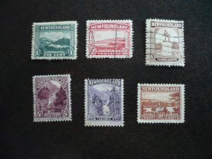 Stamps - Newfoundland - Scott# 131-134,139,143 - Used Part Set of 6 Stamps