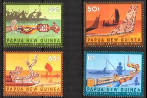 Papua New Guinea 1997 Book Ornaments Ships Set of 4 MNH