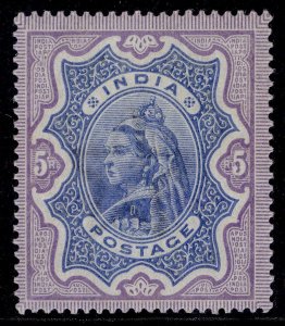 INDIA QV SG109, 5r ultramarine & violet, LH MINT. Cat