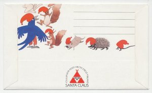 Postal stationery Finland 1991 Santa Claus - Squirrel - Hedgehog - Hare