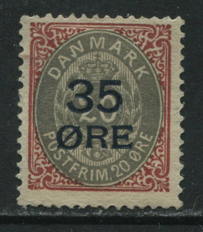 Denmark 1912 35 ore overprinted on 20 ore mint o.g. hinged