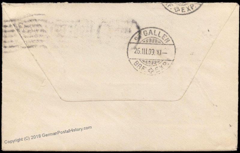 USA 1909 Switzerland Passaic NJ  Flag Cancel 5c Lincoln Cover 81902