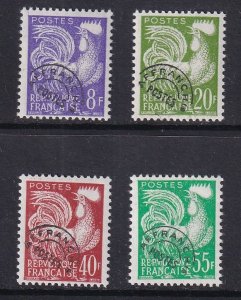France  #910-913 MNH 1959 Gallic cock precancellations