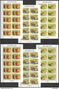 K0125 Imperf,Perf 2007 Guinea Birds Paons & Fruits Flora & Fauna !!! 20Set Mnh