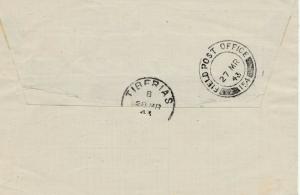 1943 LOCAL Palestine COVER FILED POST OFFICE W/CLEAR POST MARK TIBERIAS P CENSOR