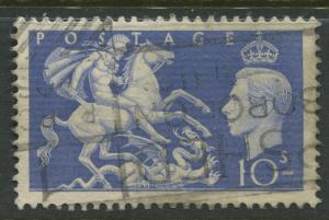 Great Britain -Scott 288 - KGVI - Definitive -1951 - Used - Single  10/-  Stamp
