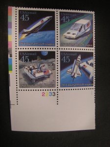Scott C125a, 45c Futuristic Mail Delivery, PB4 #2233 1 LL, MNH Airmail Beauty