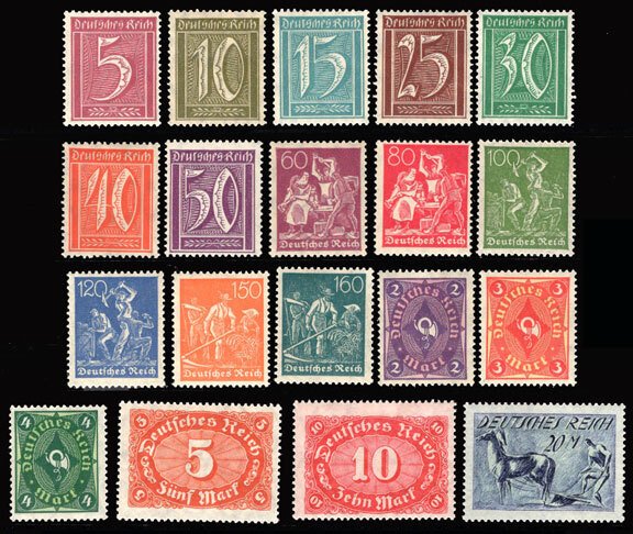 Scott #137-55 Inflation set MNH