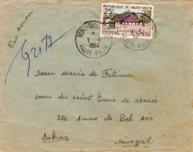 Upper Volta 25F Arly Reservation 1964 Bobo-Dioulasso, Haute-Volta Airmail to ...