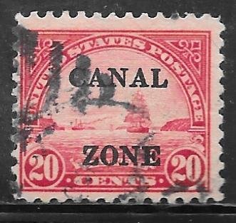 Canal Zone 92: 20c Golden Gate Overprint, used, F