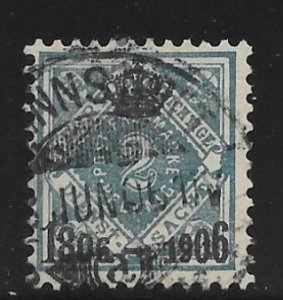 Wurttemberg - Scott #O7 - 2pf Slate Gray - F - Used