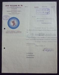 JUDAICA - EARLY ADVERTISING DOCUMENT - MEMO PAPER R! austria yugoslavia J60