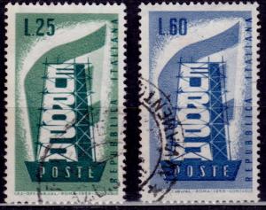 Italy, 1956, CEPT Europa, sc#715-716, used