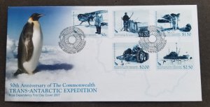 Ross Dependency 50th Antarctic Expedition 2007 Penguin Airplane Ship Dog (FDC)