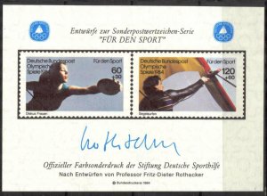 Germany 1984 Olympics Sport Surtax Sailing Discus S/S MNH