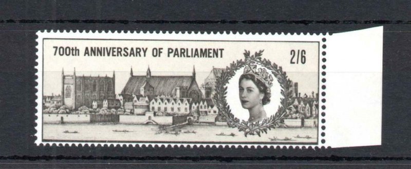 2/6 PARLIAMENT UNMOUNTED MINT + COLOUR SHIFT (QUEEN'S HEAD UP)