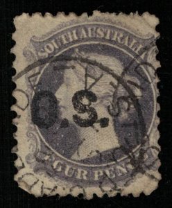 1860-1891 South Australia 4c, overprint O.S. (TS-7)